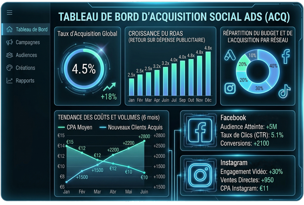 Developpement de l'acquisition sur les réseaux sociaux